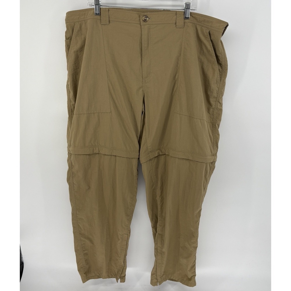 ExOfficio Convertible Pants Men 2XL Khaki Insect Shield Hiking Nylon‎ Zip Off